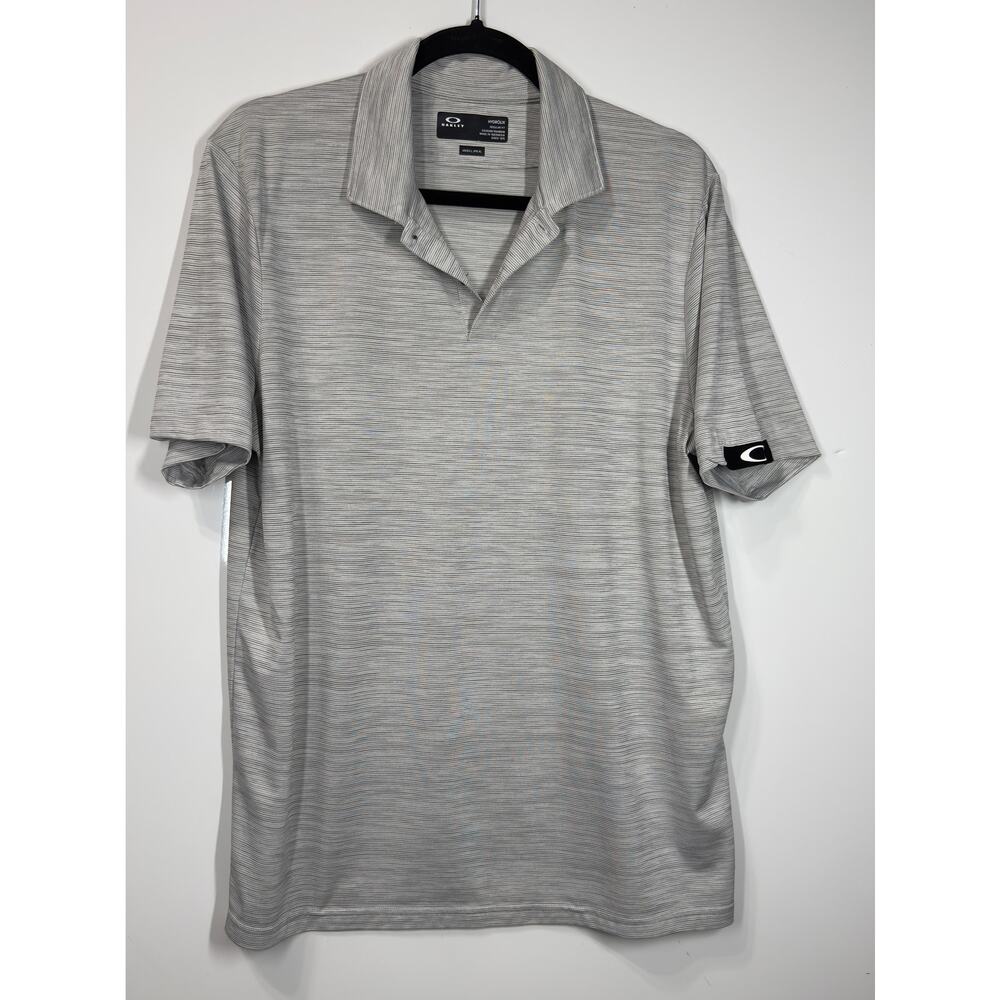 Oakley Lightweight Collared Short Sleeve Golf Polo Casual Preppy Grey Men's XL